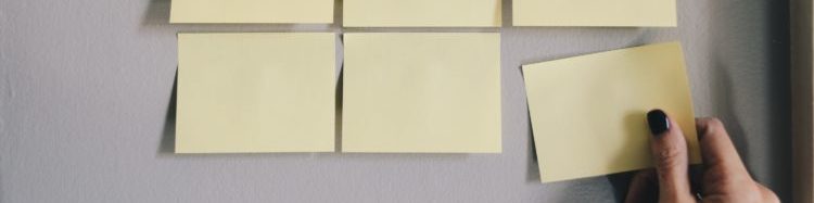 A group of blank sticky notes