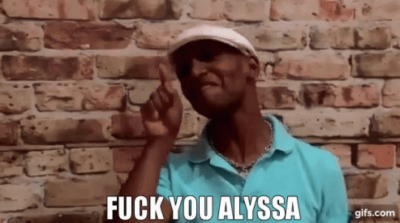 Meme of Coco Montrese reads: "Fuck you Alyssa"