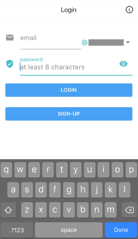 Screenshot of mobile app shows system keyboard in dark theme