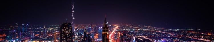 Long exposure of cityscape at night